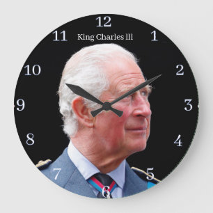 Reloj Redondo Grande King Charles lll Acrylic Wall Clock