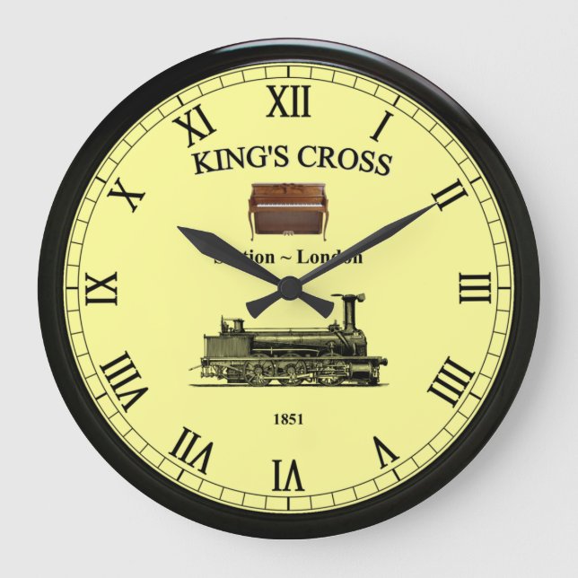 Reloj Redondo Grande King's Cross Station~Londres England~Piano recto~ (Anverso)