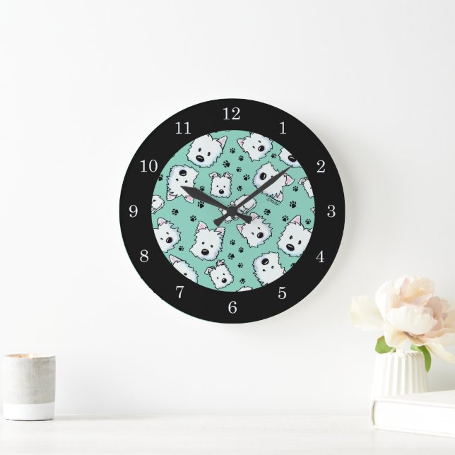 Reloj Redondo Grande KiniArt Westie Lover (Hogar)