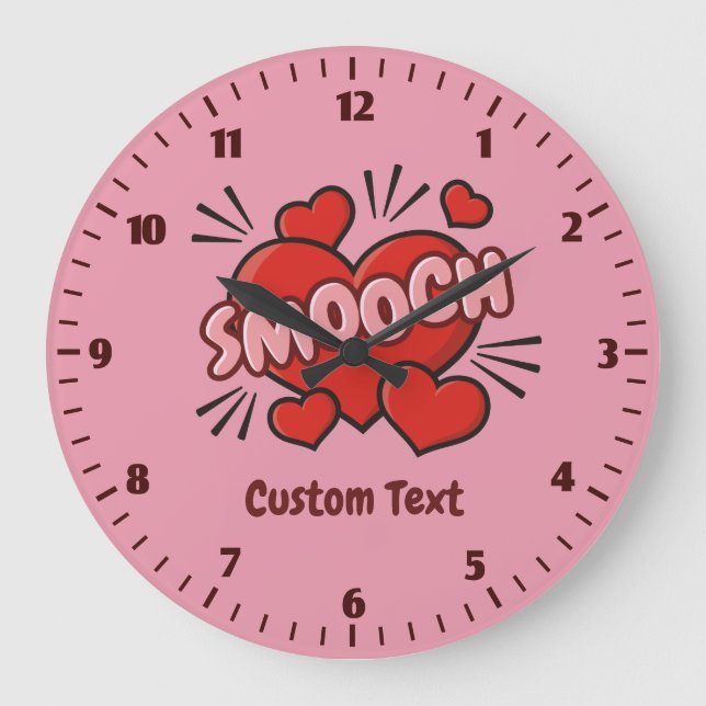 Reloj Redondo Grande Kissing Comic Sound Effect (Anverso)