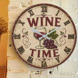 Reloj Redondo Grande Kitchen Farmhouse Decor Wine Time 