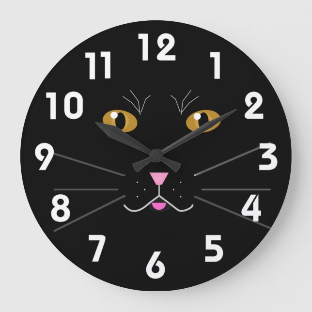Reloj Redondo Grande Kitty Kat Clock (Anverso)