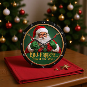 Reloj Redondo Grande Knit Happens Santa