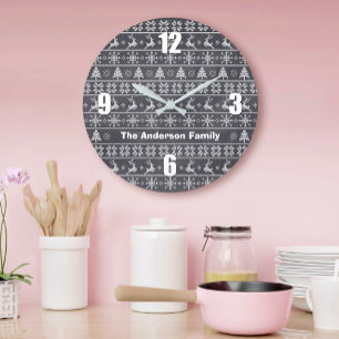Reloj Redondo Grande Knit nórdico moderno Nombre del tablero de croquis