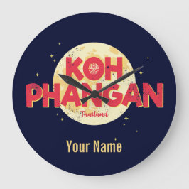 Reloj Redondo Grande Koh Phangan con la isla de la cosecha lunar Tailan