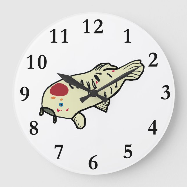 Reloj Redondo Grande Koi Carp (Anverso)
