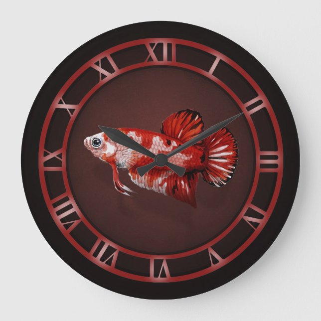 Reloj Redondo Grande koi plakat betta (Anverso)