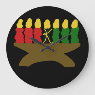 Reloj Redondo Grande Kwanzaa Candle Design