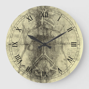 Reloj Redondo Grande La anatomía humana de Leonardo da Vinci