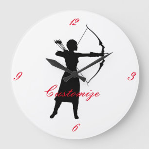 Reloj Redondo Grande La arquera silueta Thunder_Cove