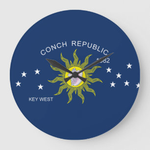 Reloj Redondo Grande La bandera de la república de la concha