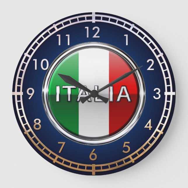 Reloj Redondo Grande La Bandiera - la bandera italiana (Anverso)