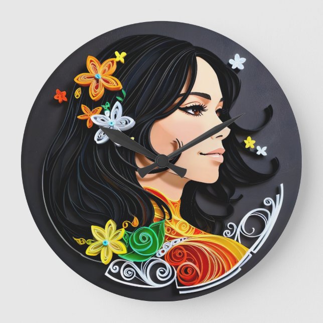 Reloj Redondo Grande La belleza de una señora. (Anverso)