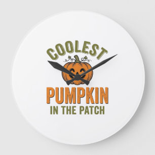 Reloj Redondo Grande La calabaza más genial del parche de Halloween vin