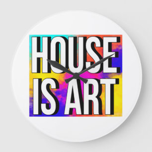 RELOJ REDONDO GRANDE LA CASA ES ARTE FUENTES BLANCAS FONDO ARCOÍRIS