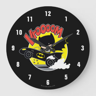 Reloj Redondo Grande La Cónica Batman En El Batmobile