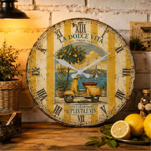 Reloj Redondo Grande La Dolce Vita Italian Lemon Coast Decor
