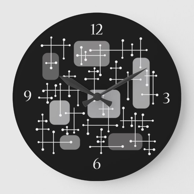 Reloj Redondo Grande La era de los Eames de los años 1950, arte cruzado (Anverso)