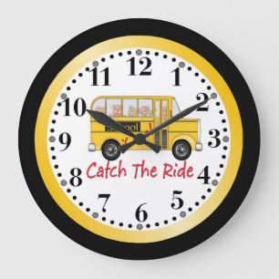 Reloj Redondo Grande La escuela es el autobús de Guay School