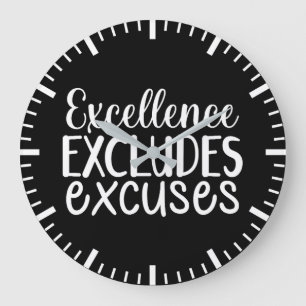 Reloj Redondo Grande La excelencia excluye las excusas: agitación, gimn