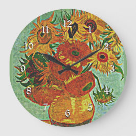 Reloj Redondo Grande La famosa pintura de Van Gogh, girasoles 12
