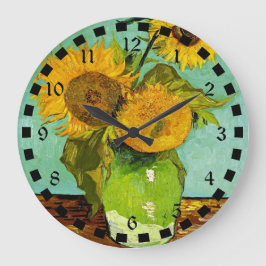 Reloj Redondo Grande La famosa pintura de Van Gogh, girasoles, 1888