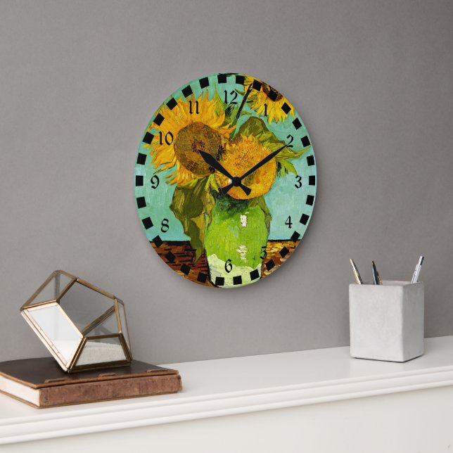 Reloj Redondo Grande La famosa pintura de Van Gogh, girasoles