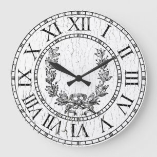 Reloj Redondo Grande La guirnalda resistida elegante del francés