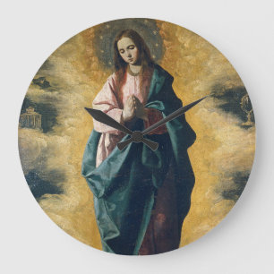 Reloj Redondo Grande La Inmaculada Concepción Radiancia Celestial Arte