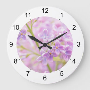 Reloj Redondo Grande La lila florece la niebla