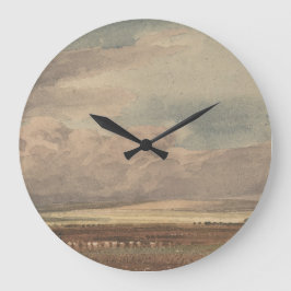 Reloj Redondo Grande La llanura de Salisbury con el antiguo sari | Will