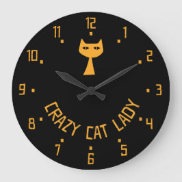 Reloj Redondo Grande La loca dama del gato