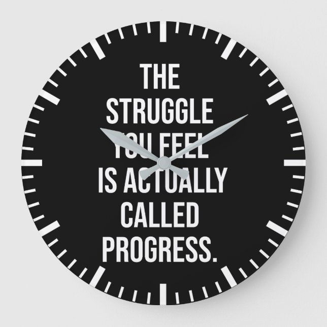 Reloj Redondo Grande La Lucha Que Sientes Es Progreso - Motivacional (Anverso)