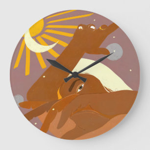 Reloj Redondo Grande La luna baila conmigo