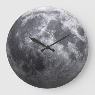 Reloj Redondo Grande La luna - efecto 3D