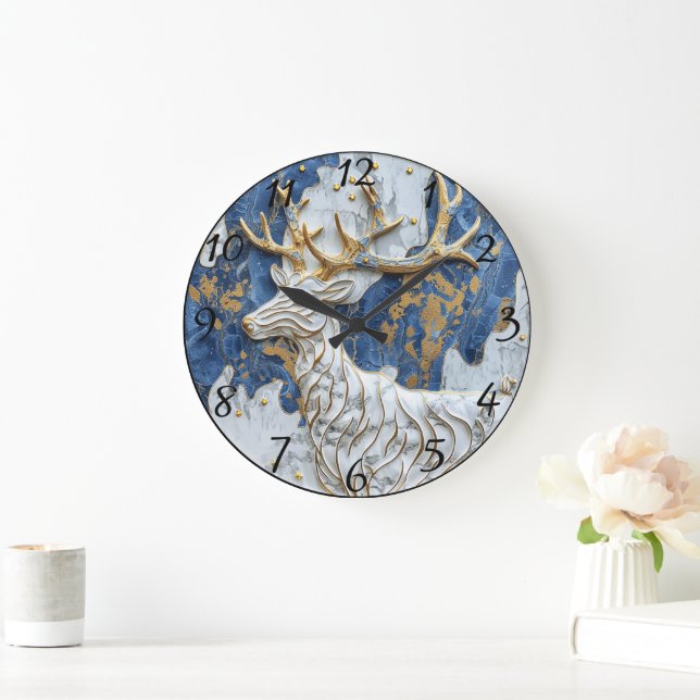 Reloj Redondo Grande La magia de la festividad de los renos (Hogar)