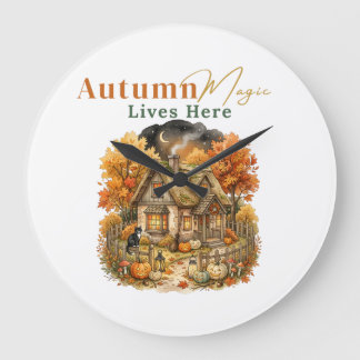 Reloj Redondo Grande La Magia del Otoño Vive Aquí