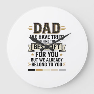 Reloj Redondo Grande La mejor camiseta de vector vintage para papá pert