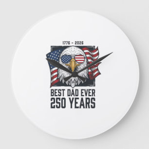 Reloj Redondo Grande La Mejor Camiseta Patriótica del Papá Águila por 2