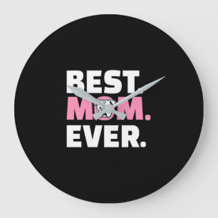 Reloj Redondo Grande La mejor madre del perro alguna vez amante del Bul
