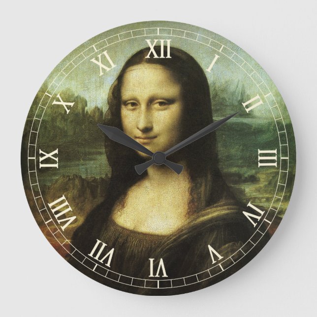 Reloj Redondo Grande La Mona Lisa de Leonardo da Vinci (Anverso)