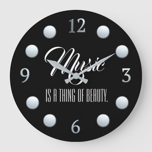 Reloj Redondo Grande La Música Es Algo De Belleza (Anverso)