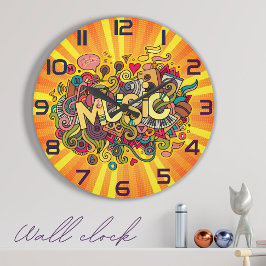 Reloj Redondo Grande La MÚSICA es la forma más fuerte de la magia