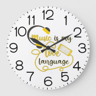 Reloj Redondo Grande La música es mi lenguaje amoroso frase romántica