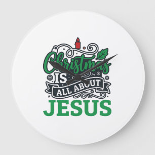Reloj Redondo Grande La Navidad se trata de Jesús Diseño