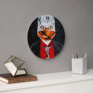 Reloj Redondo Grande La pintura del pato de Alfred Fox