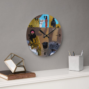 Reloj Redondo Grande La pintura Mujeres beduinas de Alfred Fox