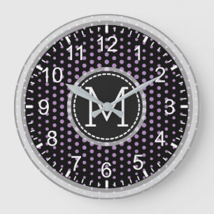 Reloj Redondo Grande La polca violeta africana logra un monograma moder