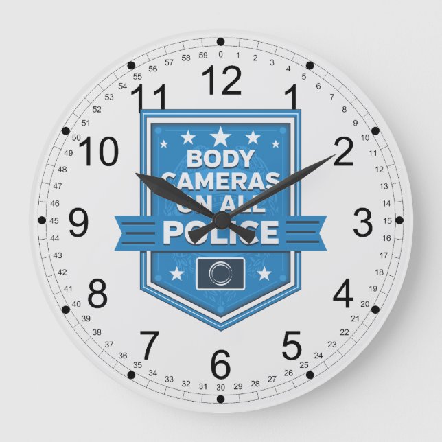Reloj Redondo Grande La policía usa cámaras de cuerpo (Anverso)