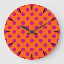 Reloj Redondo Grande La polka de Fuchsia da puntapiés al naranja